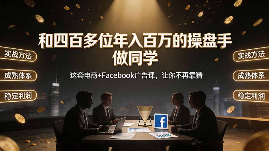 和四百多位年入百万的操盘手做同学——这套电商+Facebook广告课，让你不再靠猜【原创双语字幕】-保成圈-山云人力,分享创业咨询_最新网络项目资源