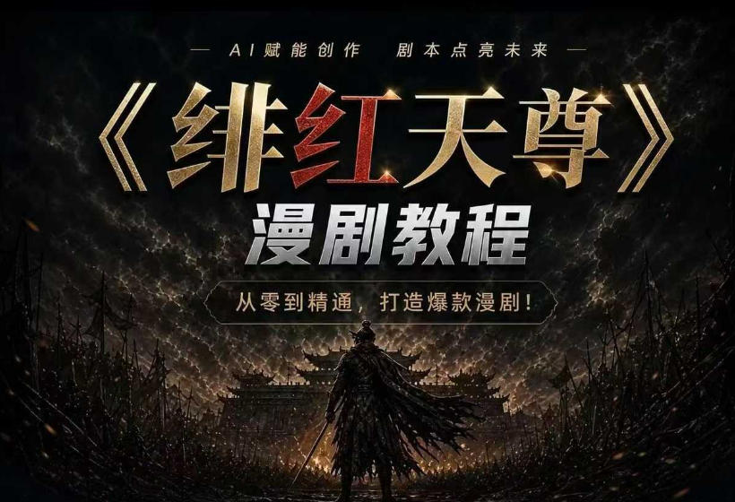 绯红天尊AI漫剧系统教程｜从零入门到精通，工具运用+剧本创作+爆款逻辑+提示词素材+镜头剪辑，全套爆款漫剧落地实战课-保成圈-山云人力,分享创业咨询_最新网络项目资源