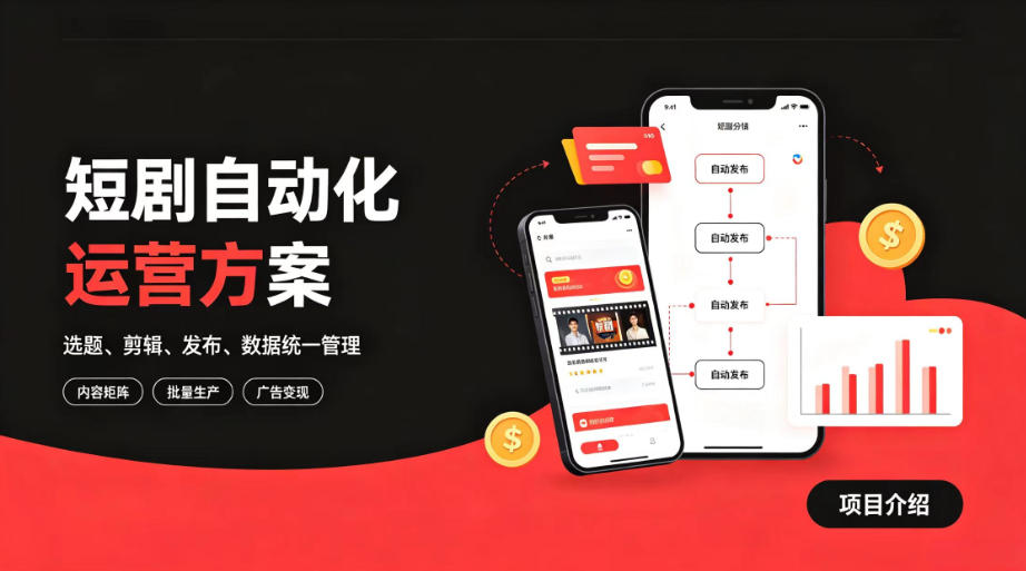 快手全自动短剧矩阵项目｜自动化分发，流量持续变现【揭秘】-保成圈-山云人力,分享创业咨询_最新网络项目资源