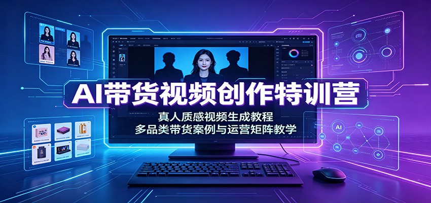 AI带货视频创作特训营：真人质感视频生成教程，多品类带货案例与运营矩阵教学-保成圈-山云人力,分享创业咨询_最新网络项目资源