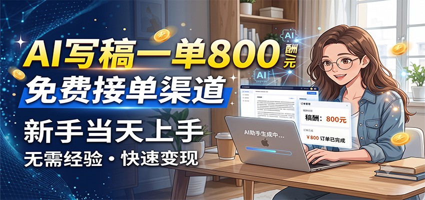 AI写稿一单800，免费接单渠道，一单一结几十到上千，新手当天上手-保成圈-山云人力,分享创业咨询_最新网络项目资源