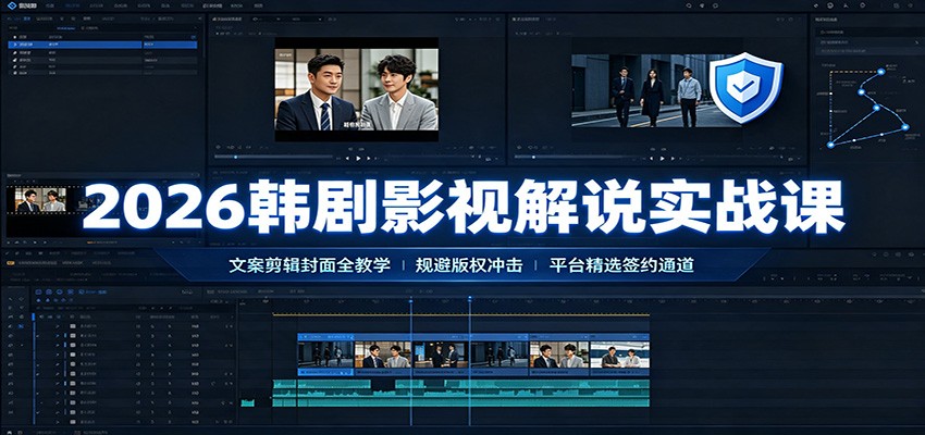 2026韩剧影视解说实战课：文案剪辑封面全教学，规避版权冲击平台精选签约通道-保成圈-山云人力,分享创业咨询_最新网络项目资源