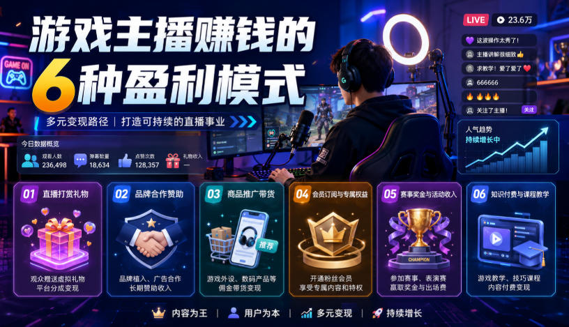付费文章：游戏主播賺钱的6种盈利模式-保成圈-山云人力,分享创业咨询_最新网络项目资源