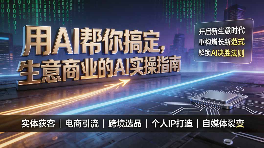 用AI帮你搞定，生意商业的AI实操指南，开启新生意时代，重构增长新范式，解锁AI时代决胜法则-保成圈-山云人力,分享创业咨询_最新网络项目资源