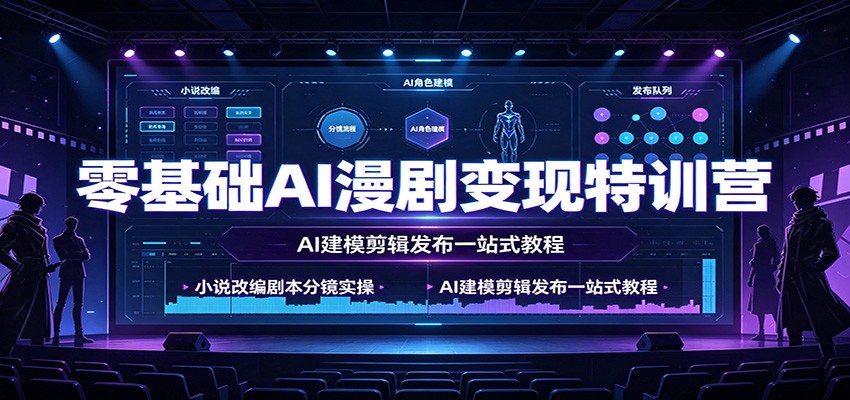 零基础AI漫剧变现特训营：小说改编剧本分镜实操，AI建模剪辑发布一站式教程-保成圈-山云人力,分享创业咨询_最新网络项目资源