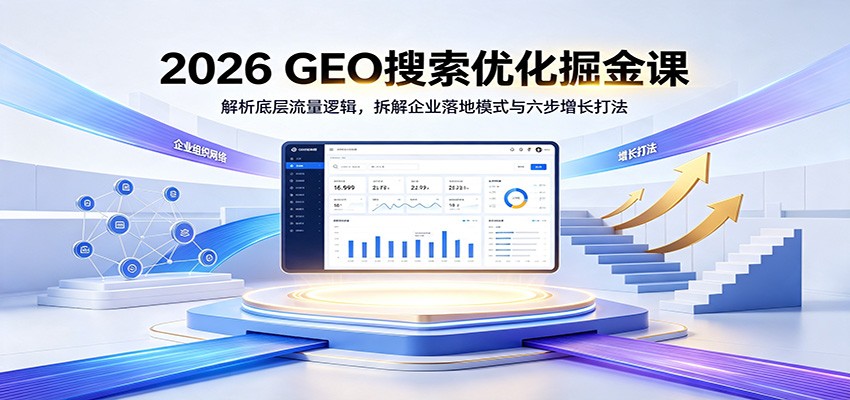 2026 GEO搜索优化掘金课：解析底层流量逻辑，拆解企业落地模式与六步增长打法-保成圈-山云人力,分享创业咨询_最新网络项目资源