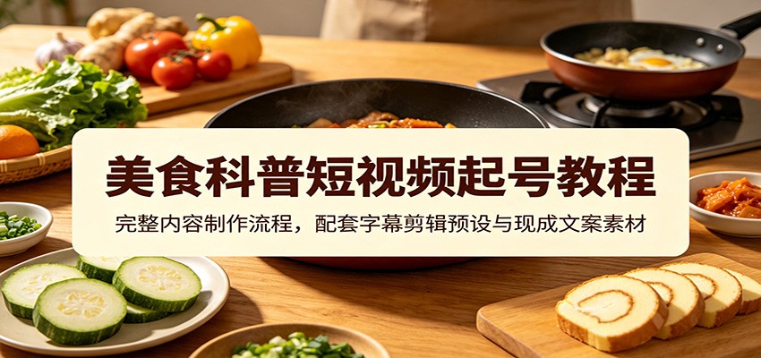 美食科普短视频起号教程：完整内容制作流程，配套字幕剪辑预设与现成文案素材-保成圈-山云人力,分享创业咨询_最新网络项目资源