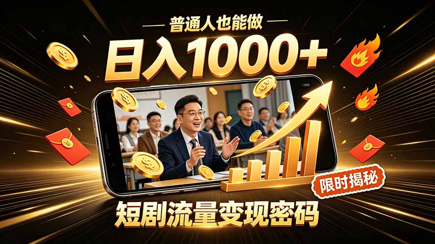 一部手机做短剧分发，不用真人出镜、不用拍摄剧本，快手流量变现日赚千元-保成圈-山云人力,分享创业咨询_最新网络项目资源