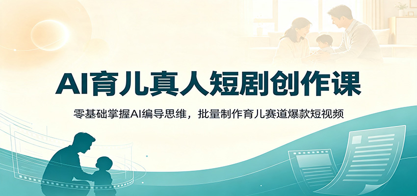 AI育儿真人短剧创作课：零基础掌握AI编导思维，批量制作育儿赛道爆款短视频-保成圈-山云人力,分享创业咨询_最新网络项目资源