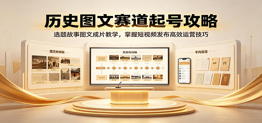 历史图文赛道起号攻略：选题故事图文成片教学，掌握短视频发布高效运营技巧-保成圈-山云人力,分享创业咨询_最新网络项目资源