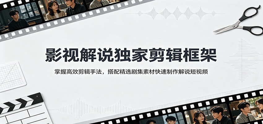 影视解说独家剪辑框架：掌握高效剪辑手法，搭配精选剧集素材快速制作解说短视频-保成圈-山云人力,分享创业咨询_最新网络项目资源