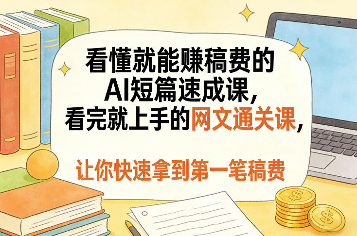 看懂就能賺稿费的AI短篇速成课，看完就上手的网文通关课，让你快速拿到第一笔稿费(更新8月)-保成圈-山云人力,分享创业咨询_最新网络项目资源