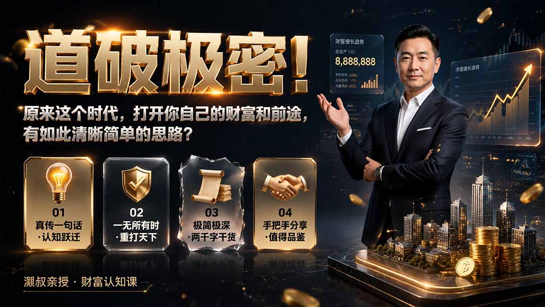 付费文章：道破极密！原来这个时代，打开你自己的财富和前途，有如此清晰简单的思路？-保成圈-山云人力,分享创业咨询_最新网络项目资源