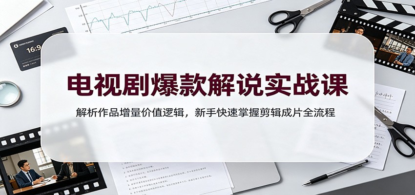 电视剧爆款解说实战课：解析作品增量价值逻辑，新手快速掌握剪辑成片全流程-保成圈-山云人力,分享创业咨询_最新网络项目资源