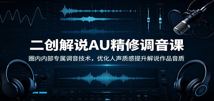 二创解说AU精修调音课：圈内内部专属调音技术，优化人声质感提升解说作品音质-保成圈-山云人力,分享创业咨询_最新网络项目资源