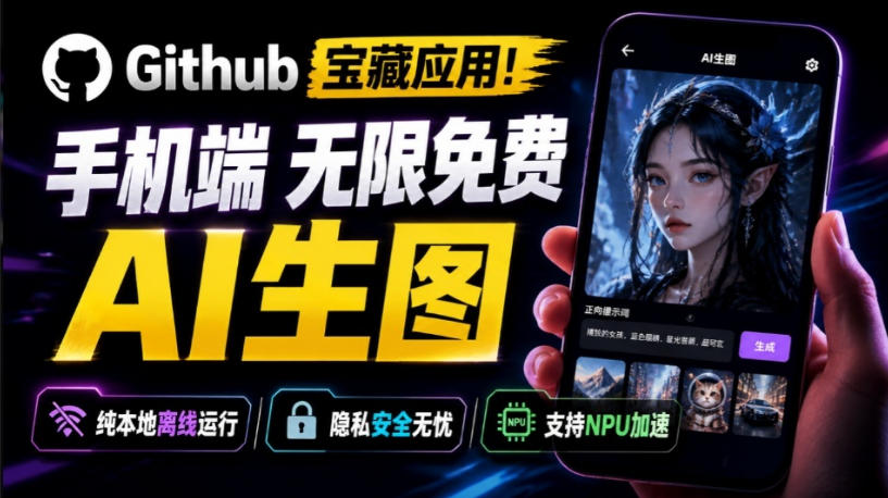 Github宝藏应用！手机端无限免费AI生图，纯本地离线运行，支持NPU加速斩获3.1k stars，local-dream-保成圈-山云人力,分享创业咨询_最新网络项目资源