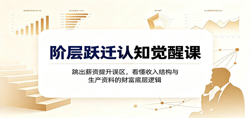 阶层跃迁认知觉醒课：跳出薪资提升误区，看懂收入结构与生产资料的财富底层逻辑-保成圈-山云人力,分享创业咨询_最新网络项目资源