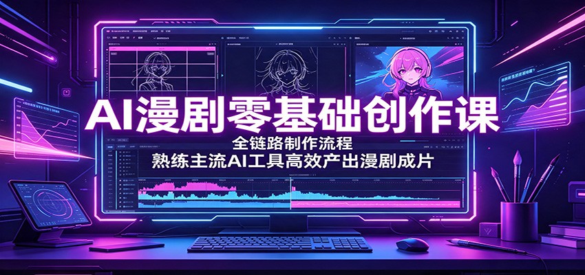AI漫剧零基础创作课：全链路制作流程，熟练主流AI工具高效产出漫剧成片-保成圈-山云人力,分享创业咨询_最新网络项目资源