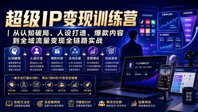 超级IP变现训练营｜从认知破局、人设打造、爆款内容到全域流量变现全链路实战-保成圈-山云人力,分享创业咨询_最新网络项目资源