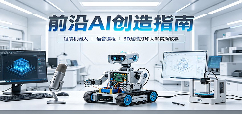 前沿AI创造指南：组装机器人、语音编程、3D建模打印大咖实操教学-保成圈-山云人力,分享创业咨询_最新网络项目资源