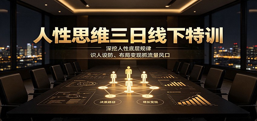 人性思维三日线下特训：深挖人性底层规律，识人设防、布局变现抓流量风口-保成圈-山云人力,分享创业咨询_最新网络项目资源