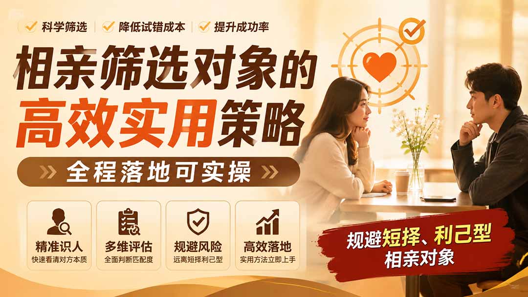 付费文章：相亲筛选对象的高效实用策略，全程落地可实操，规避短择、利己型相亲对象-保成圈-山云人力,分享创业咨询_最新网络项目资源
