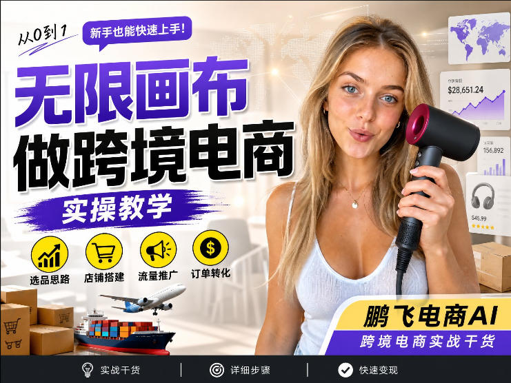 【跨境电商必备】AI无线画布制作商品宣传视频，四步搞定，无线画布工作流，操作简单好上手-保成圈-山云人力,分享创业咨询_最新网络项目资源