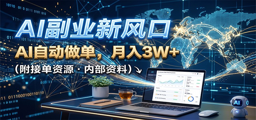 AI副业新风口，AI自动做单，月入3W+，附接单资源-保成圈-山云人力,分享创业咨询_最新网络项目资源