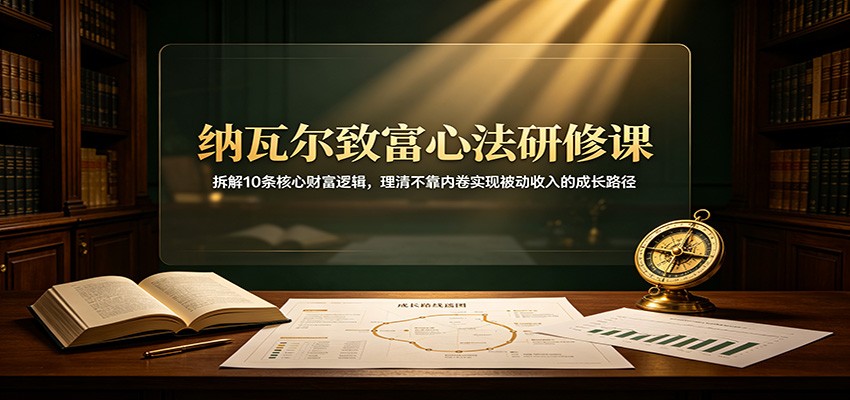 纳瓦尔致富心法研修课：拆解10条核心财富逻辑，理清不靠内卷实现被动收入的成长路径-保成圈-山云人力,分享创业咨询_最新网络项目资源