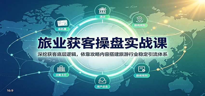 旅业获客操盘实战课：深挖获客底层逻辑，依靠攻略内容搭建旅游行业稳定引流体系-保成圈-山云人力,分享创业咨询_最新网络项目资源