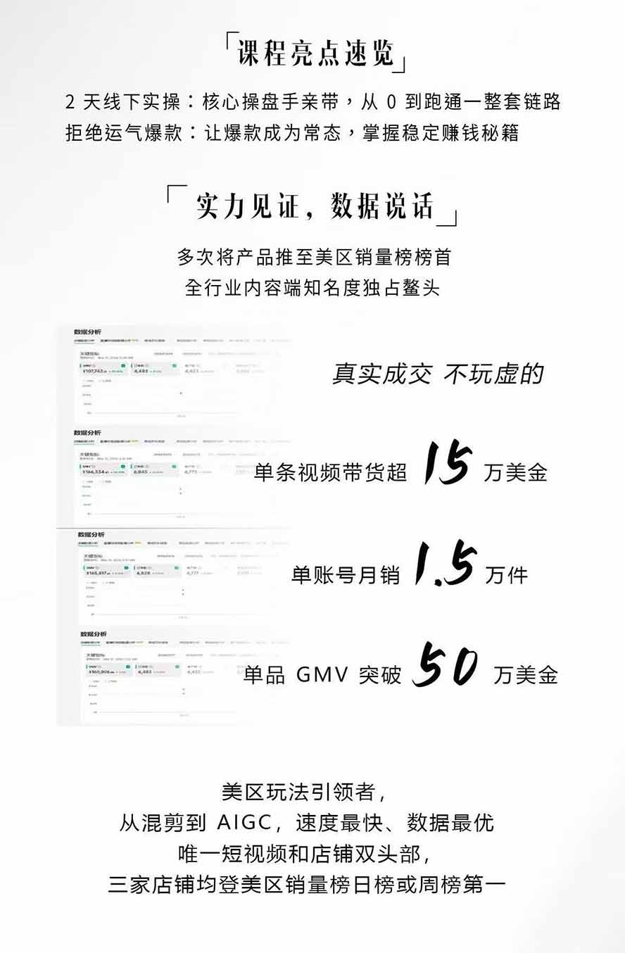 图片[2]-AIGC×TikTok美区短视频带货线下课；两天一夜完整回放，12小时高清视频收录头部操盘手全流程教学-保成圈-山云人力,分享创业咨询_最新网络项目资源