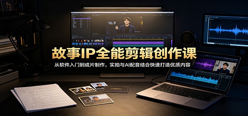 故事IP全能剪辑创作课：从软件入门到成片制作，实拍与AI配音结合快速打造优质内容-保成圈-山云人力,分享创业咨询_最新网络项目资源