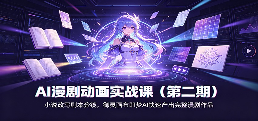AI漫剧动画实战课(第二期)：小说改写剧本分镜，御灵画布即梦AI快速产出完整漫剧作品-保成圈-山云人力,分享创业咨询_最新网络项目资源