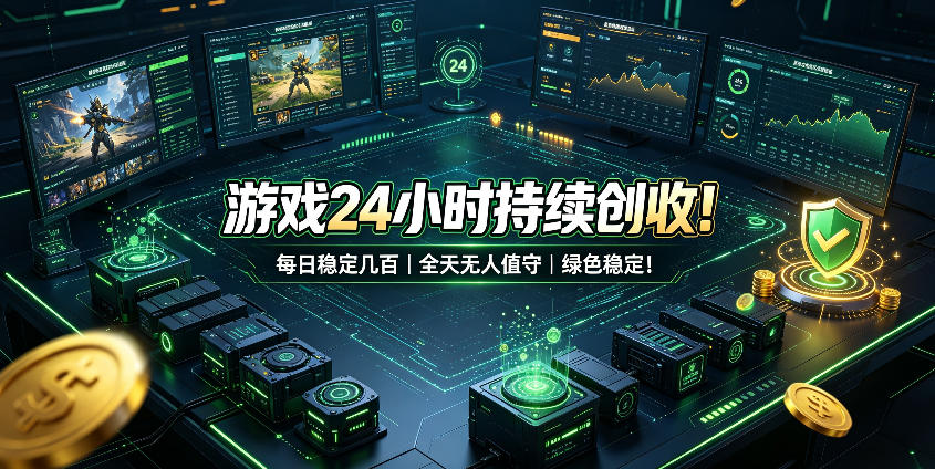 游戏24小时持续创收！每日稳定几百，全天无人值守，绿色稳定！【揭秘】-保成圈-山云人力,分享创业咨询_最新网络项目资源