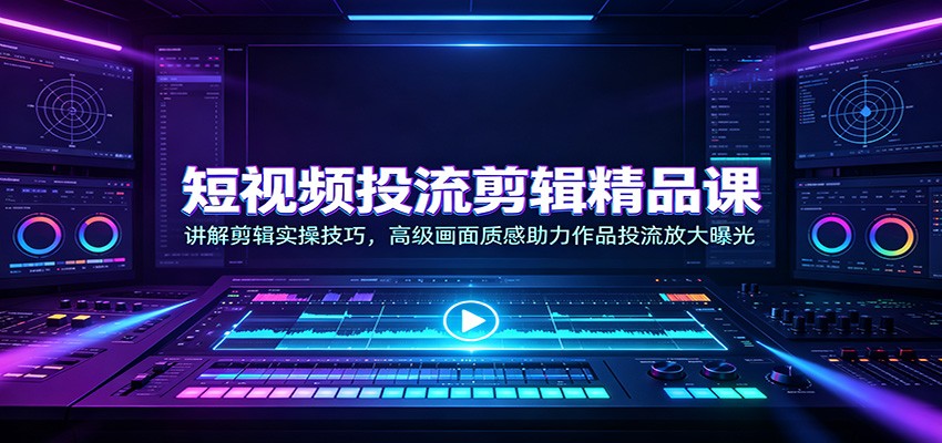短视频投流剪辑精品课：讲解剪辑实操技巧，高级画面质感助力作品投流放大曝光-保成圈-山云人力,分享创业咨询_最新网络项目资源