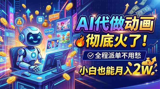 AI代做动画，彻底火了！全程派单不用愁，小白也能月入2W-保成圈-山云人力,分享创业咨询_最新网络项目资源