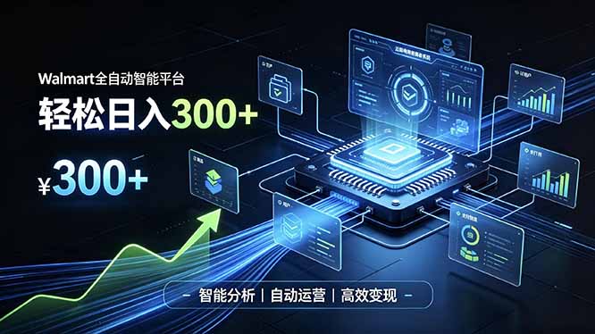 Walmart全自动智能平台，轻松日入300+一站式跨境智能运营工具。无需复杂实操-保成圈-山云人力,分享创业咨询_最新网络项目资源