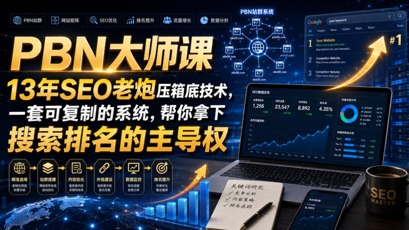 PBN大师课13年SEO老炮压箱底技术，一套可复制的系统，帮你拿下搜索排名的主导权【原创双语字幕】-保成圈-山云人力,分享创业咨询_最新网络项目资源