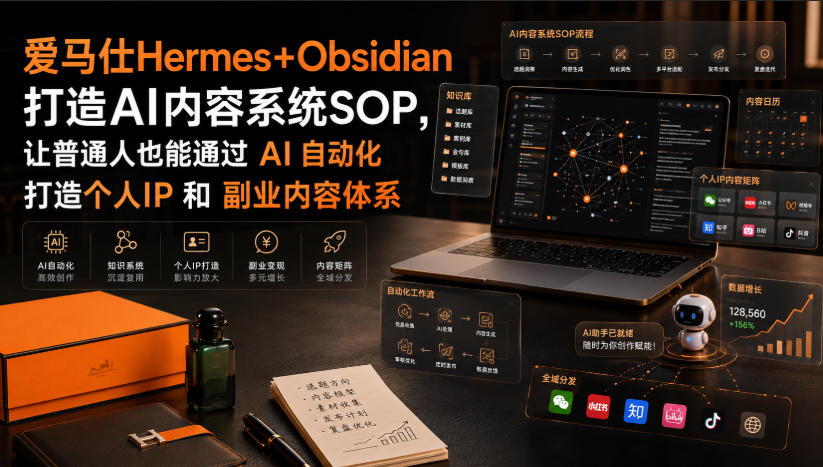 爱马仕Hermes+Obsidian打造AI内容系统SOP，让普通人也能通过 AI 自动化打造个人IP 和 副业内容体系-保成圈-山云人力,分享创业咨询_最新网络项目资源