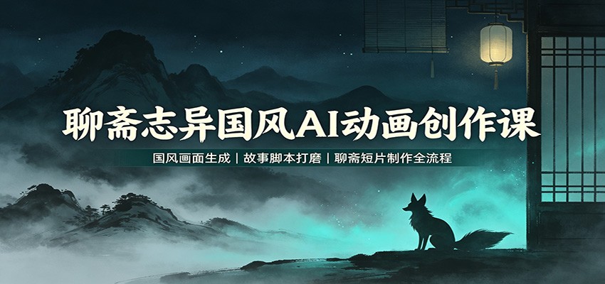 聊斋志异国风AI动画创作课：国风画面生成，故事脚本打磨，聊斋短片制作全流程-保成圈-山云人力,分享创业咨询_最新网络项目资源