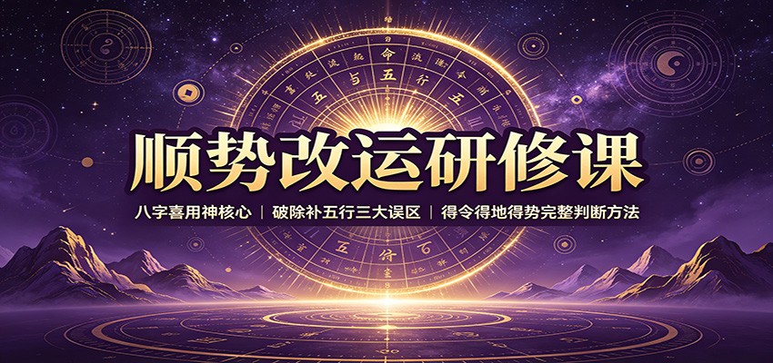 顺势改运研修课：八字喜用神核心，破除补五行三大误区，得令得地得势完整判断方法-保成圈-山云人力,分享创业咨询_最新网络项目资源
