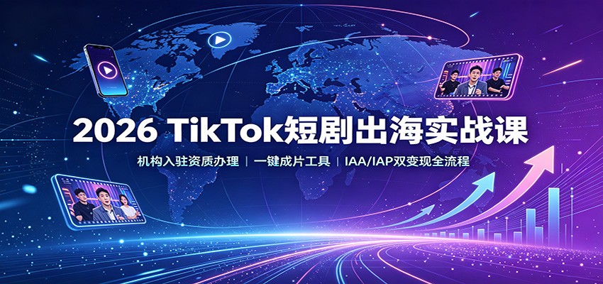 2026 TikTok短剧出海实战课：机构入驻资质办理，一键成片工具，IAA/IAP双变现全流程-保成圈-山云人力,分享创业咨询_最新网络项目资源