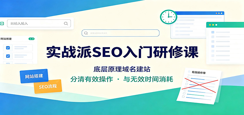 实战派SEO入门研修课：底层原理域名建站，分清有效操作与无效时间消耗-保成圈-山云人力,分享创业咨询_最新网络项目资源