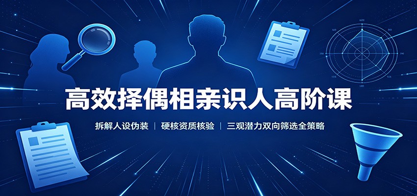 高效择偶相亲识人高阶课：拆解人设伪装，硬核资质核验，三观潜力双向筛选全策略-保成圈-山云人力,分享创业咨询_最新网络项目资源
