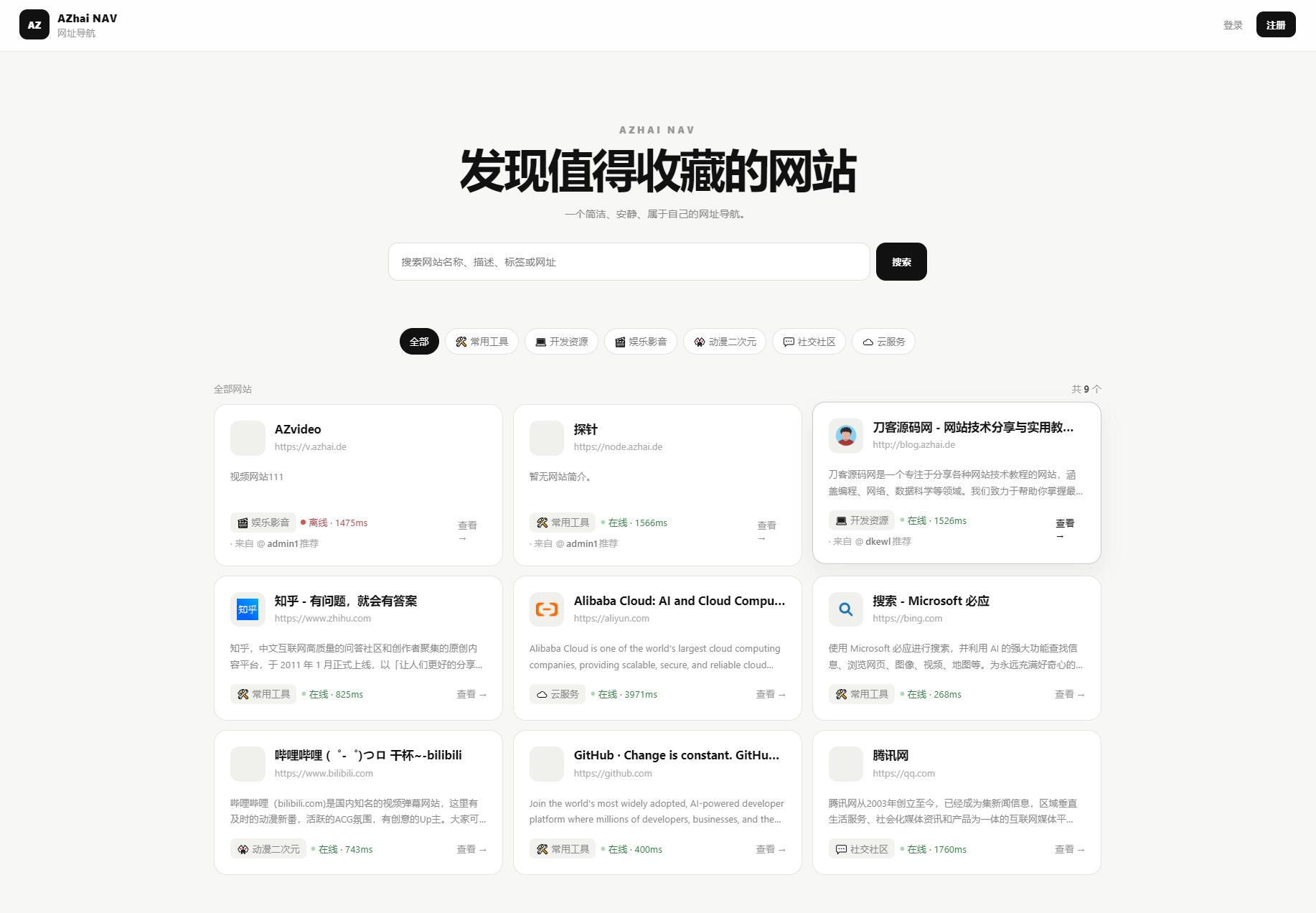 阿宅NAV个人导航轻量级网站-保成圈-山云人力,分享创业咨询_最新网络项目资源