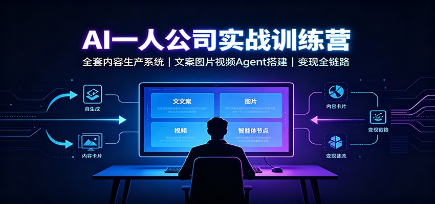 AI创作一人公司实战训练营：全套内容生产系统，文案图片视频Agent搭建变现全链路-保成圈-山云人力,分享创业咨询_最新网络项目资源