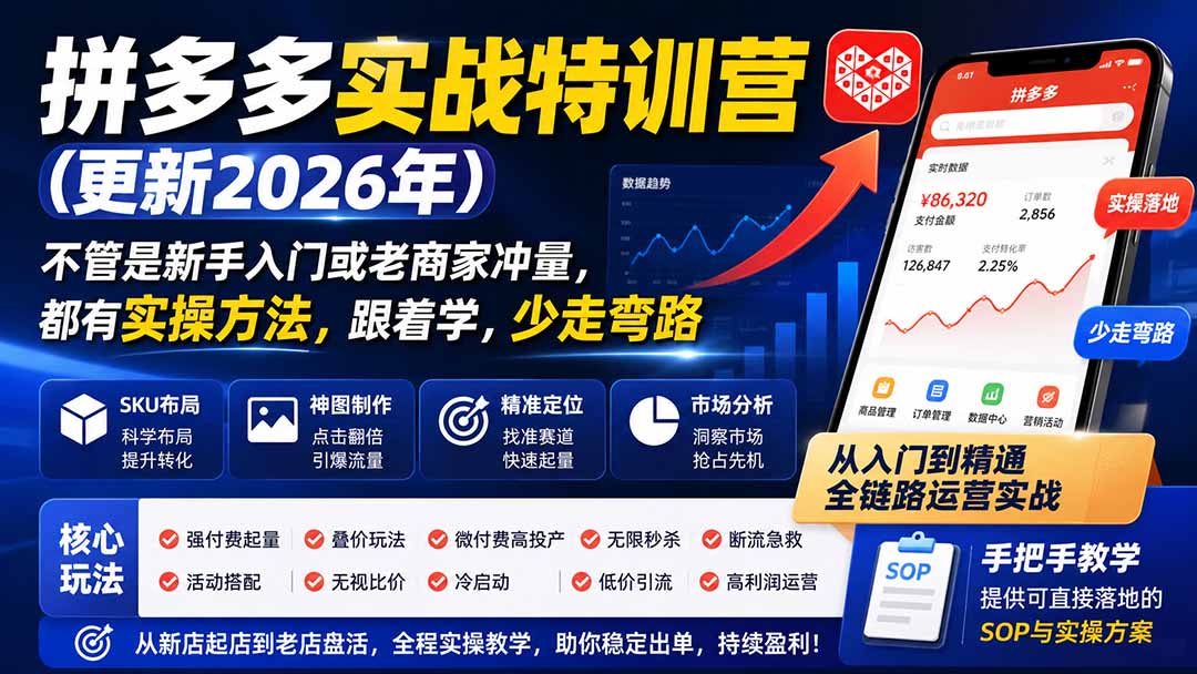 拼多多实战特训营(更新26年0822-保成圈-山云人力,分享创业咨询_最新网络项目资源