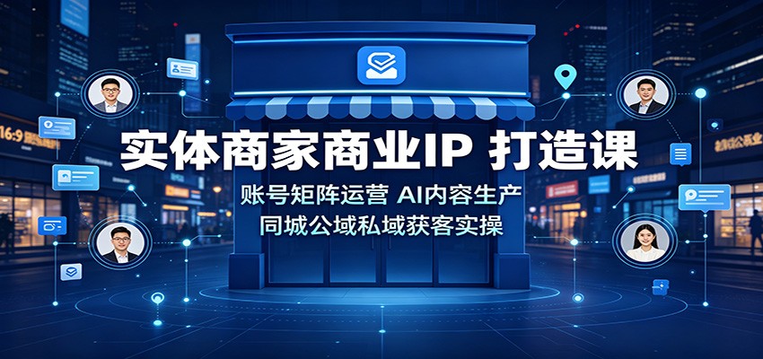实体商家商业IP打造课：账号矩阵运营，AI内容生产，同城公域私域获客实操-保成圈-山云人力,分享创业咨询_最新网络项目资源