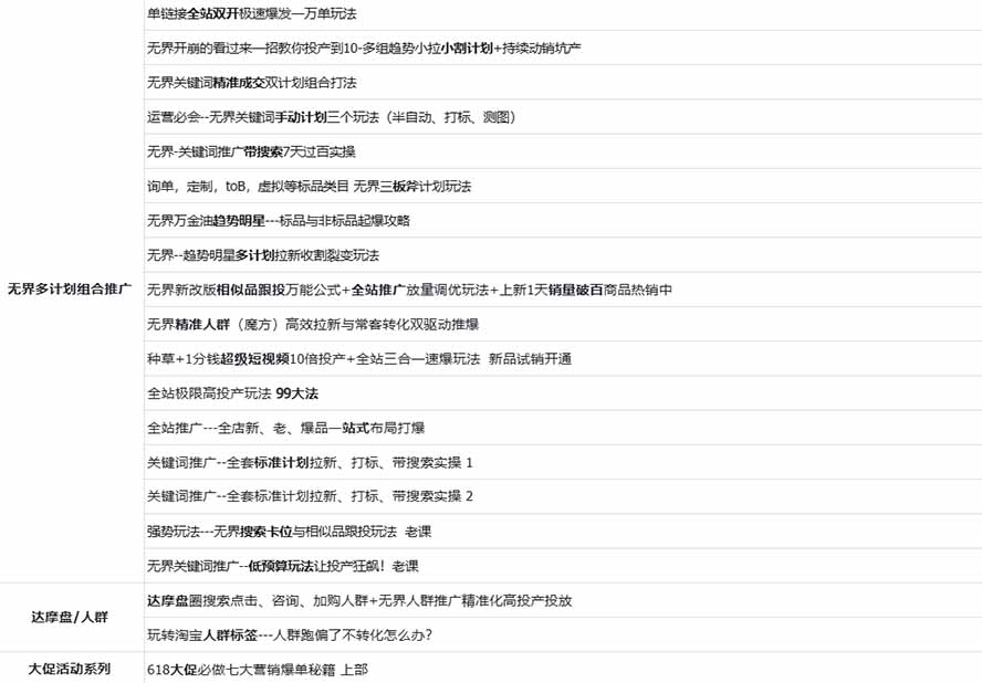 图片[2]-2026淘天开单秘籍PRO实战陪跑课程：全套落地运营玩法，一站式解决淘宝流量低、不出单难题(更新260823-保成圈-山云人力,分享创业咨询_最新网络项目资源
