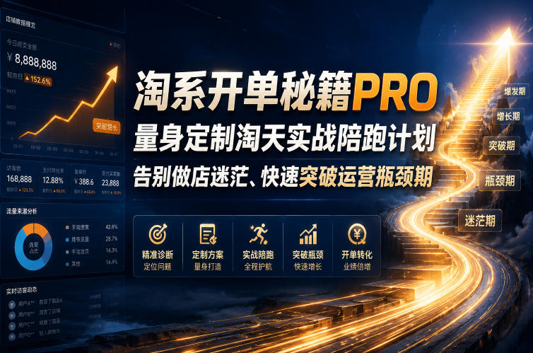 淘系开单秘籍PRO，量身定制淘天实战陪跑计划，告别做店迷茫、快速突破运营瓶颈期(更新260823)-保成圈-山云人力,分享创业咨询_最新网络项目资源